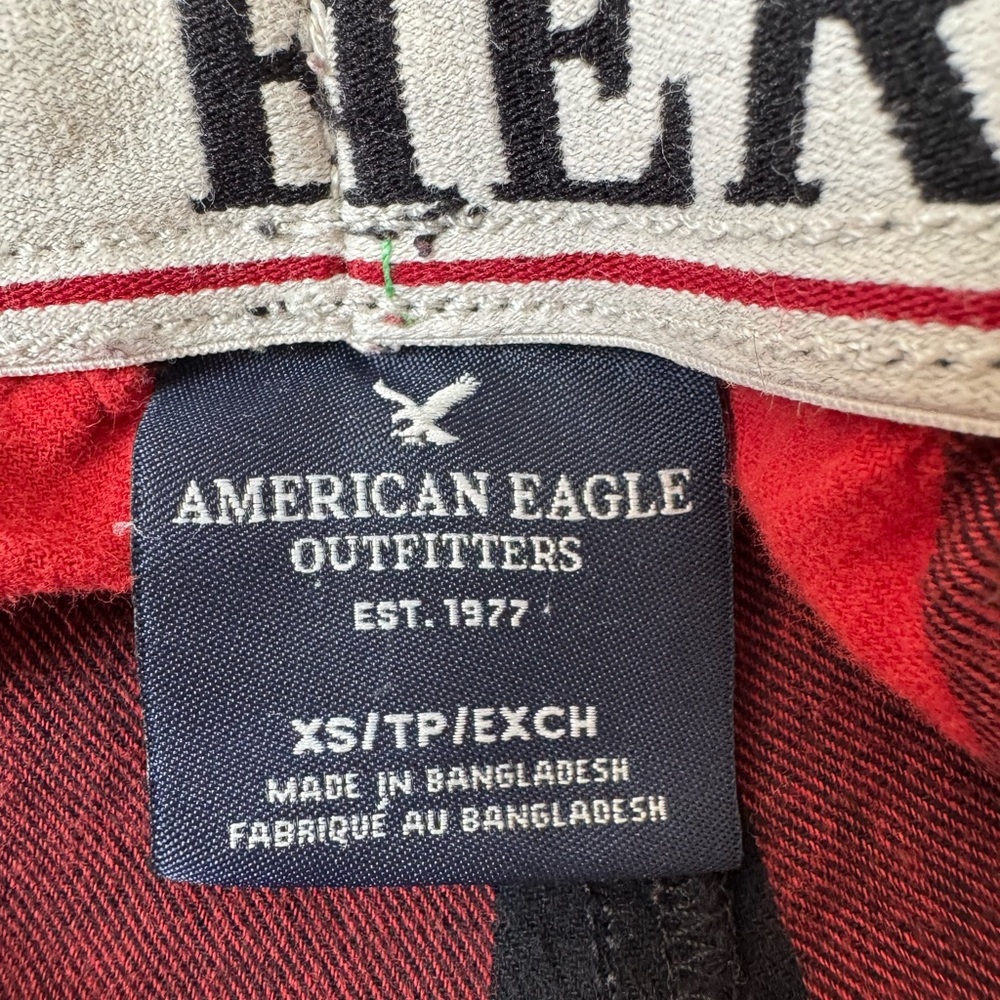 American Eagle Red Black Buffalo Plaid Pajama Pants Men XS Cozy Loungewear - Picture 6 of 10